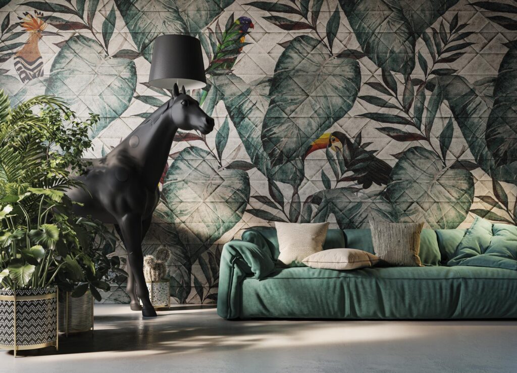 black wallpaper with tropical leaves Brazil