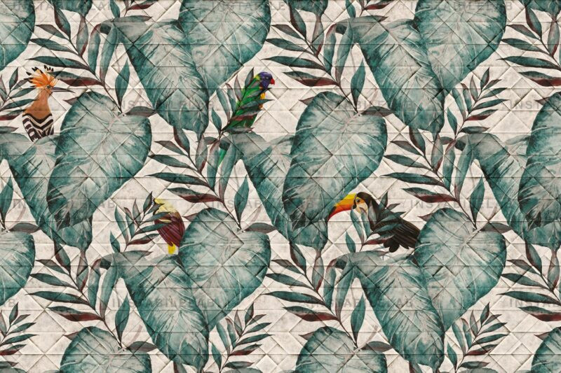 black wallpaper with tropical leaves Brazil variant 1