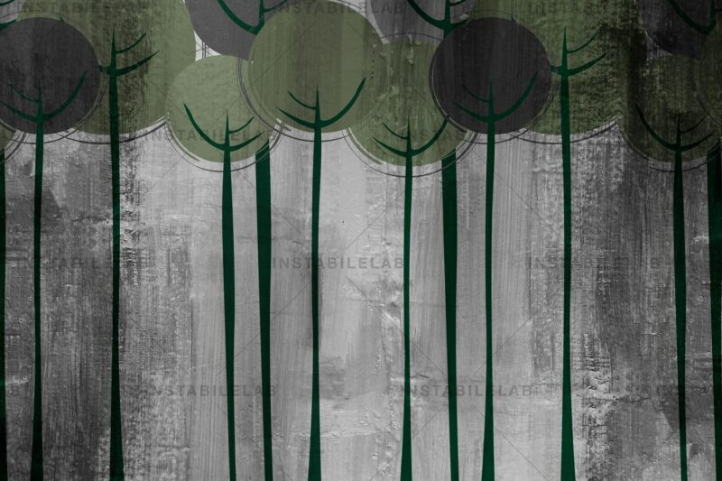 papier peint avec arbres stylisés variante 2