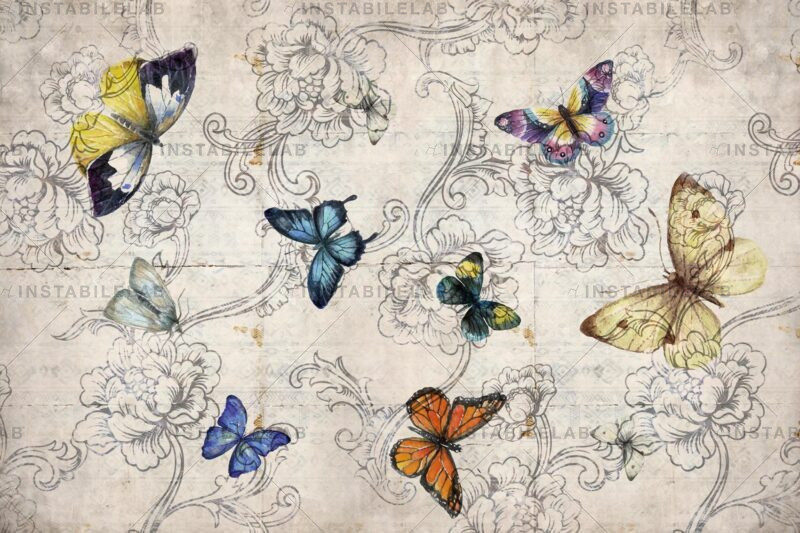 wallpaper with colorful butterflies Mariposas variant 1