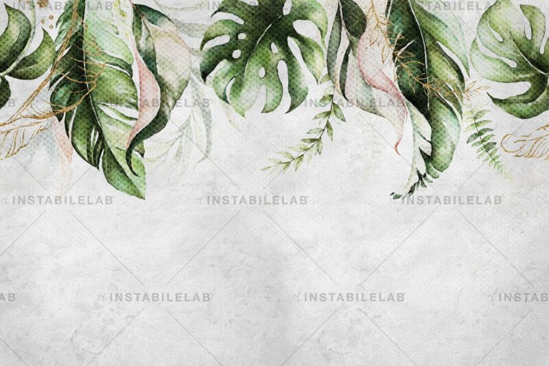 tropical leaves wallpaper Monsfera variant 1