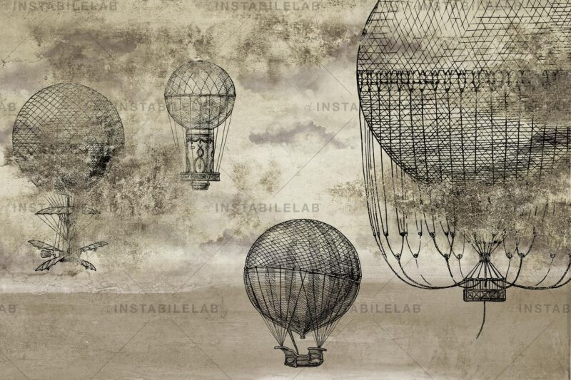 vintage hot air balloons wallpaper Old Travel variant 1