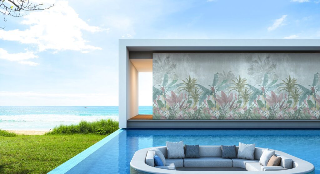 Papel pintado con selva tropical