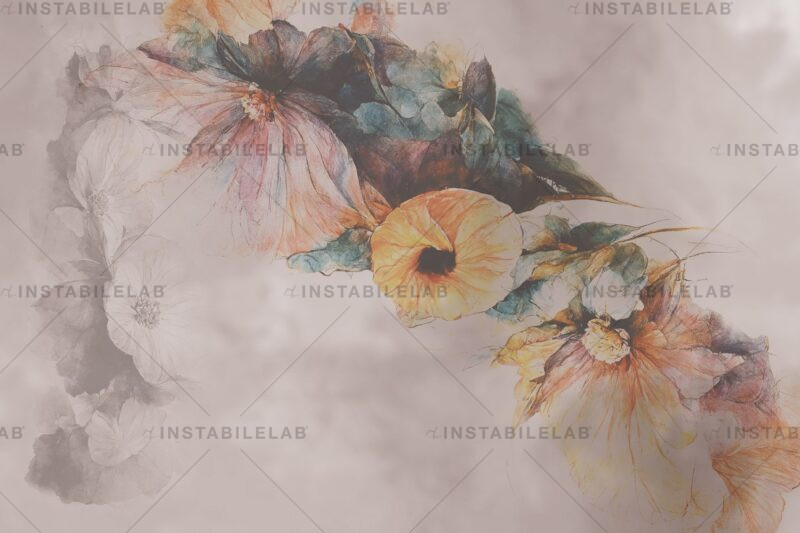 Papier peint avec fleurs de cerisier Ivette variante 2
