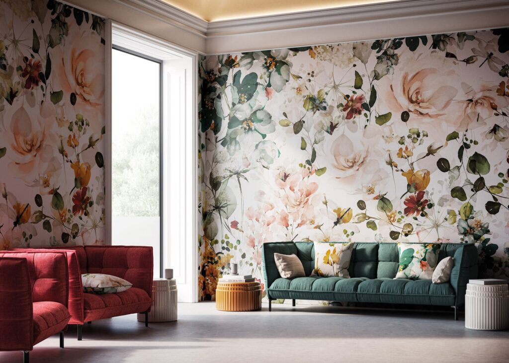 Designer flower wallpaper Jardin