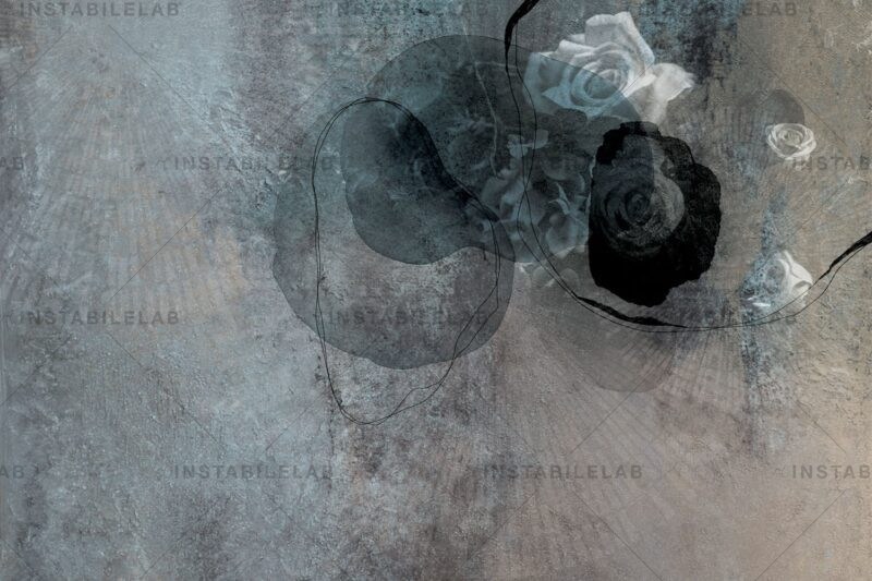 Tapete mit blauen Blumen Renoir variant 1