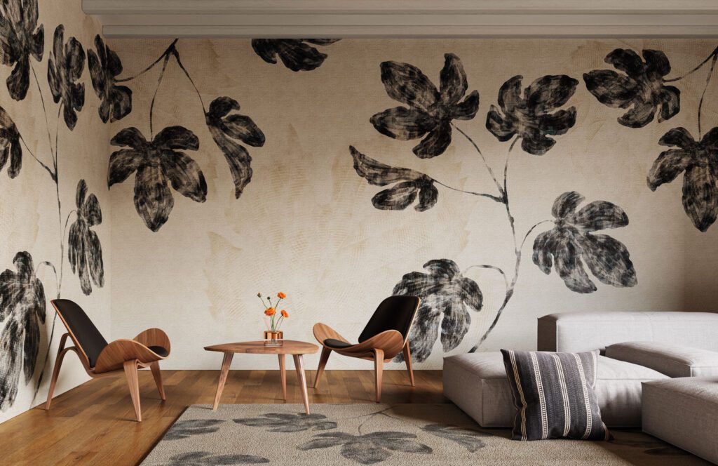 Nature-themed design wallpaper with maple leaves