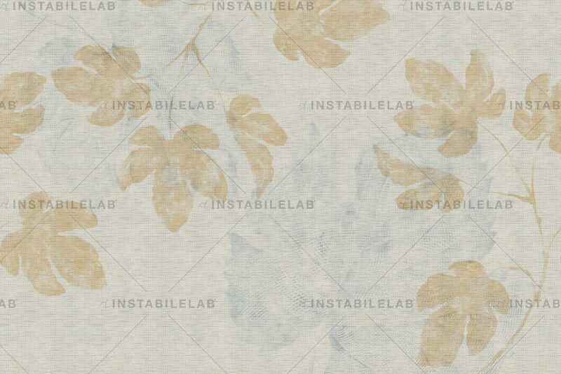 Basilia artistic wallpaper with leaves from the Avenue Instabilelab catalogue.