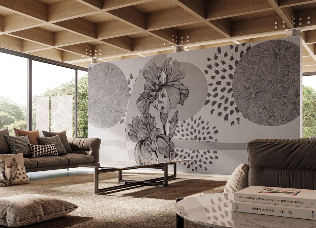 Benny wallpaper, decorative with flowers from the Avenue Instabilelab catalogue.