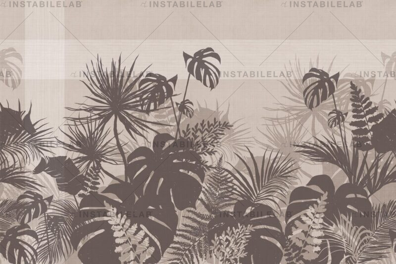 Consuelo artistic wallpaper with leaves from the Avenue Instabilelab catalogue.