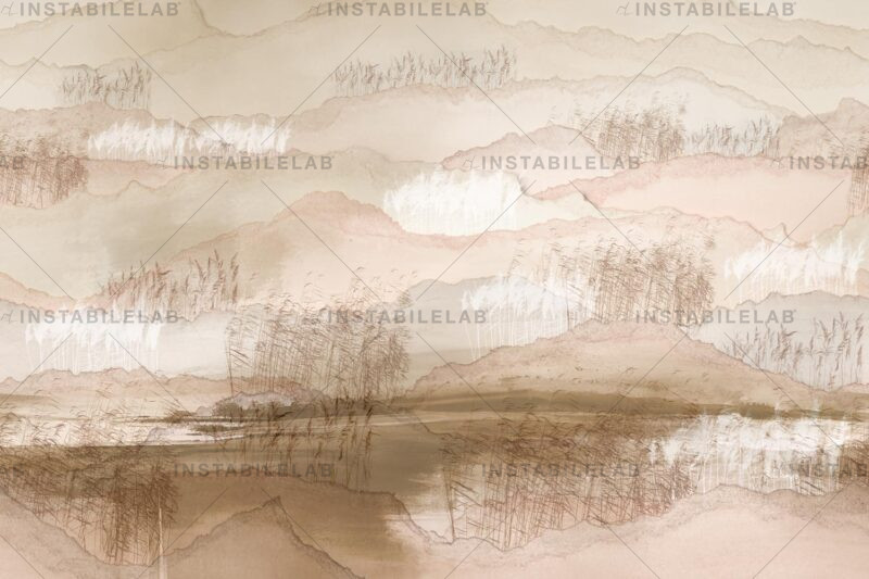 Dylan carta da parati a tema natura con paesaggio astratto del catalogo Avenue Instabilelab. 