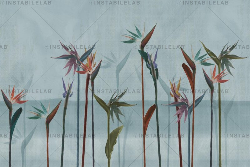 Papier peint Jan sur le thème de la nature avec des fleurs du catalogue Avenue Instabilelab.
