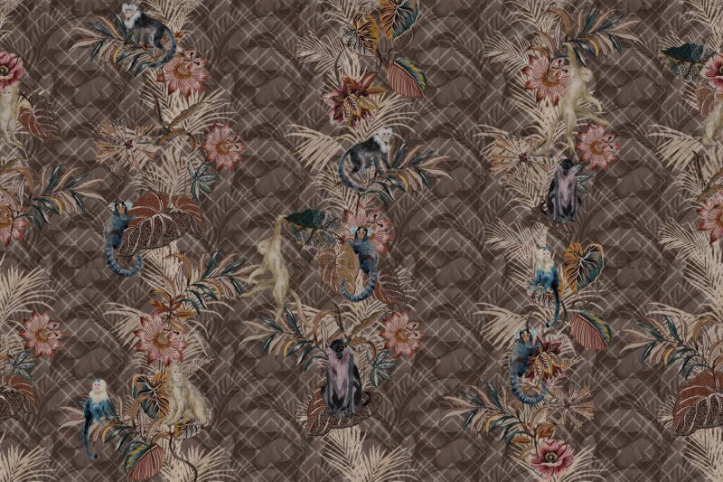 Lucien nature-themed wallpaper with animals from the Avenue Instabilelab catalogue.