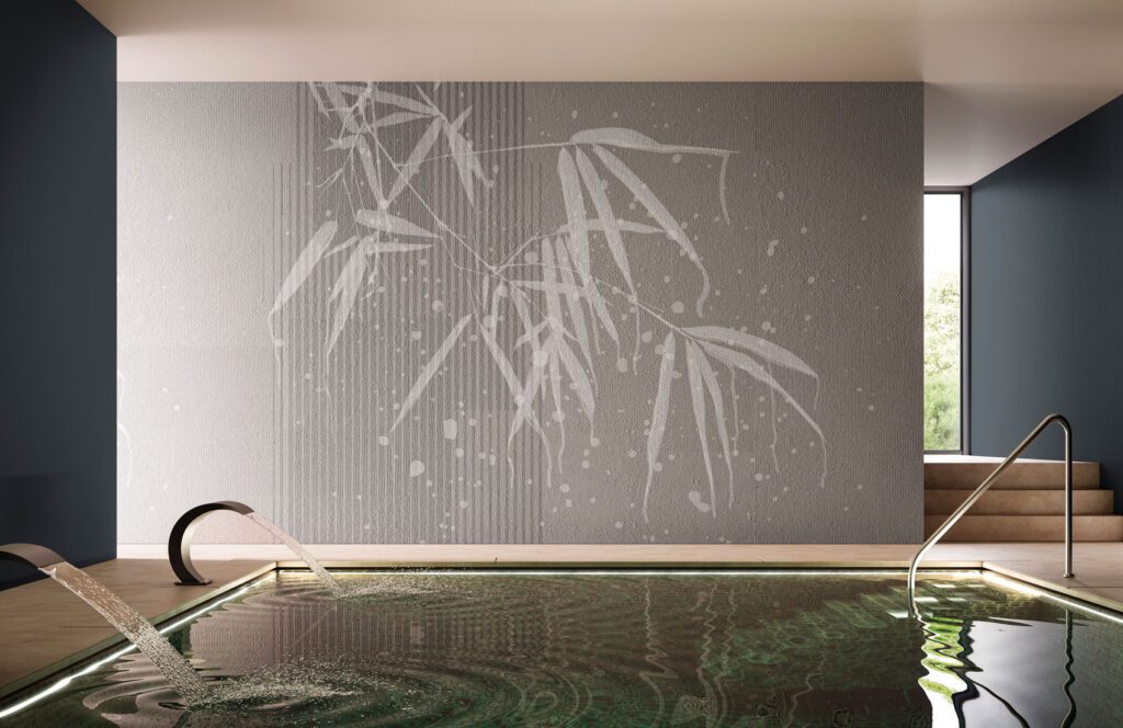 Nina elegant wallpaper with leaves from the Avenue Instabilelab catalogue