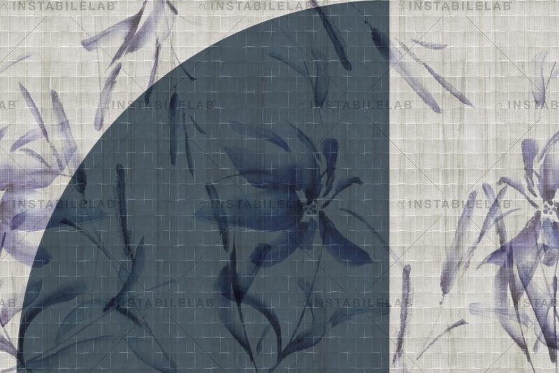 Papel pintado geométrico Noemi con flores del catálogo Avenue Instabilelab.