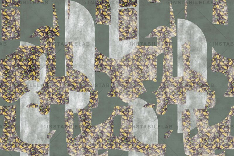 Zeffiro abstrakte, farbenfrohe und unverwechselbare Tapete aus dem Avenue Instabilelab Katalog.